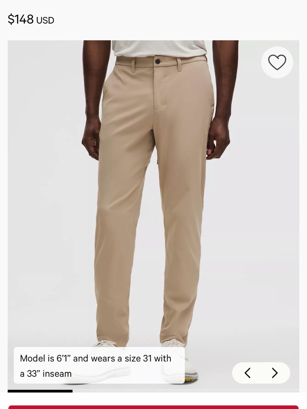 ABC Slim-Fit Golf Trouser 32W/30L